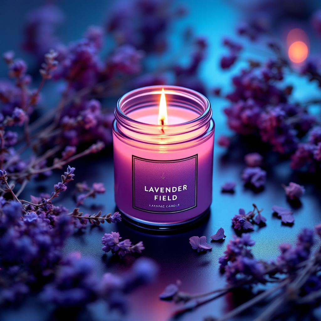 Lavender Field Candle — Experience the calming aroma of fresh lavender with this handcrafted botanical c