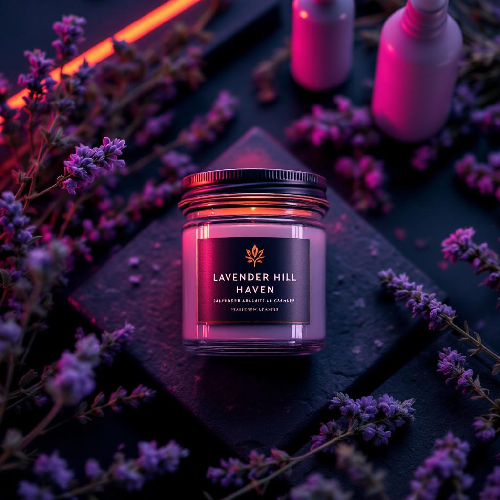 Lavender Hill Haven — Handcrafted lavender candle in a reusable glass vessel, perfect for relaxation a